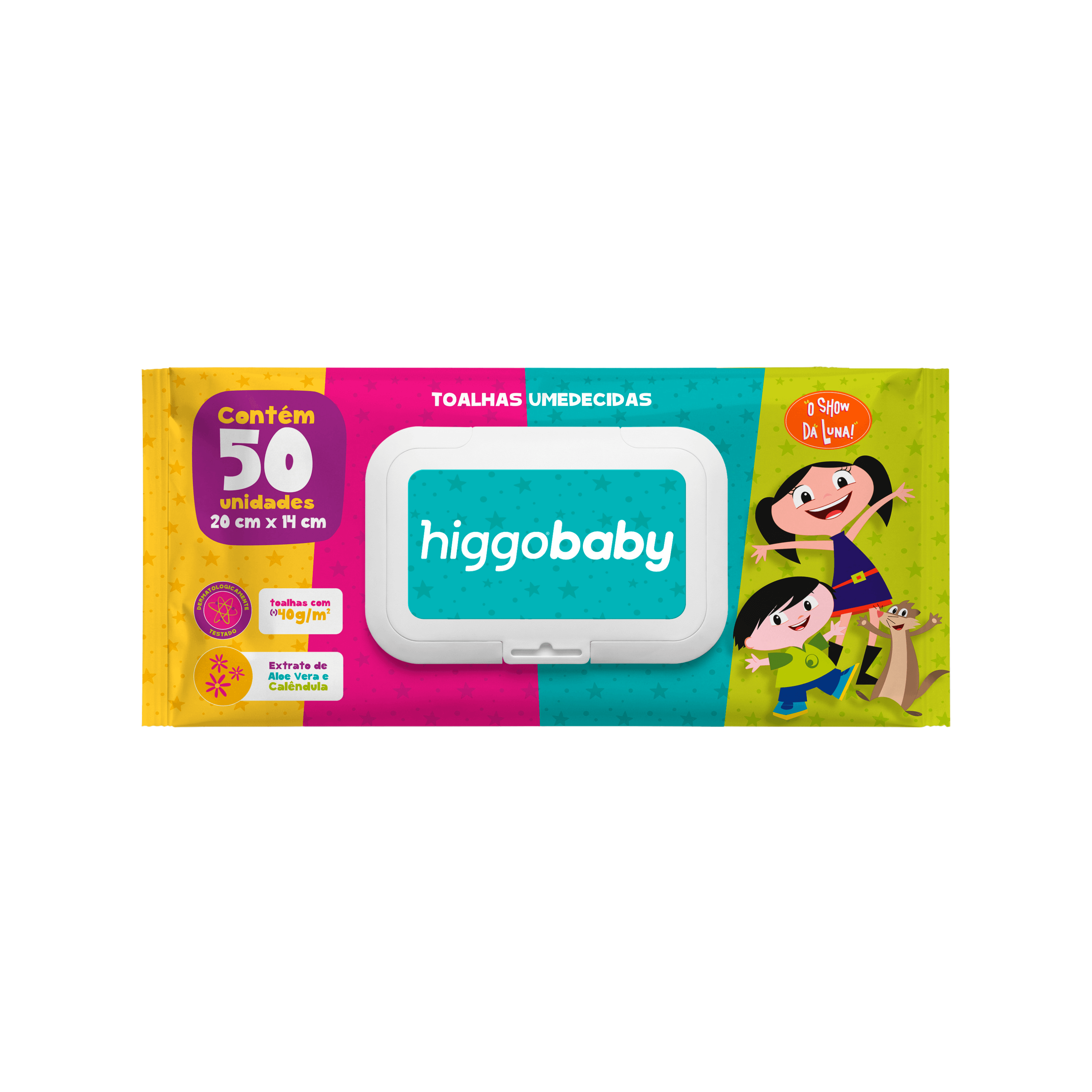 Higgo Baby — O Show da Luna! · Toalhas Umedecidas · 50 un.