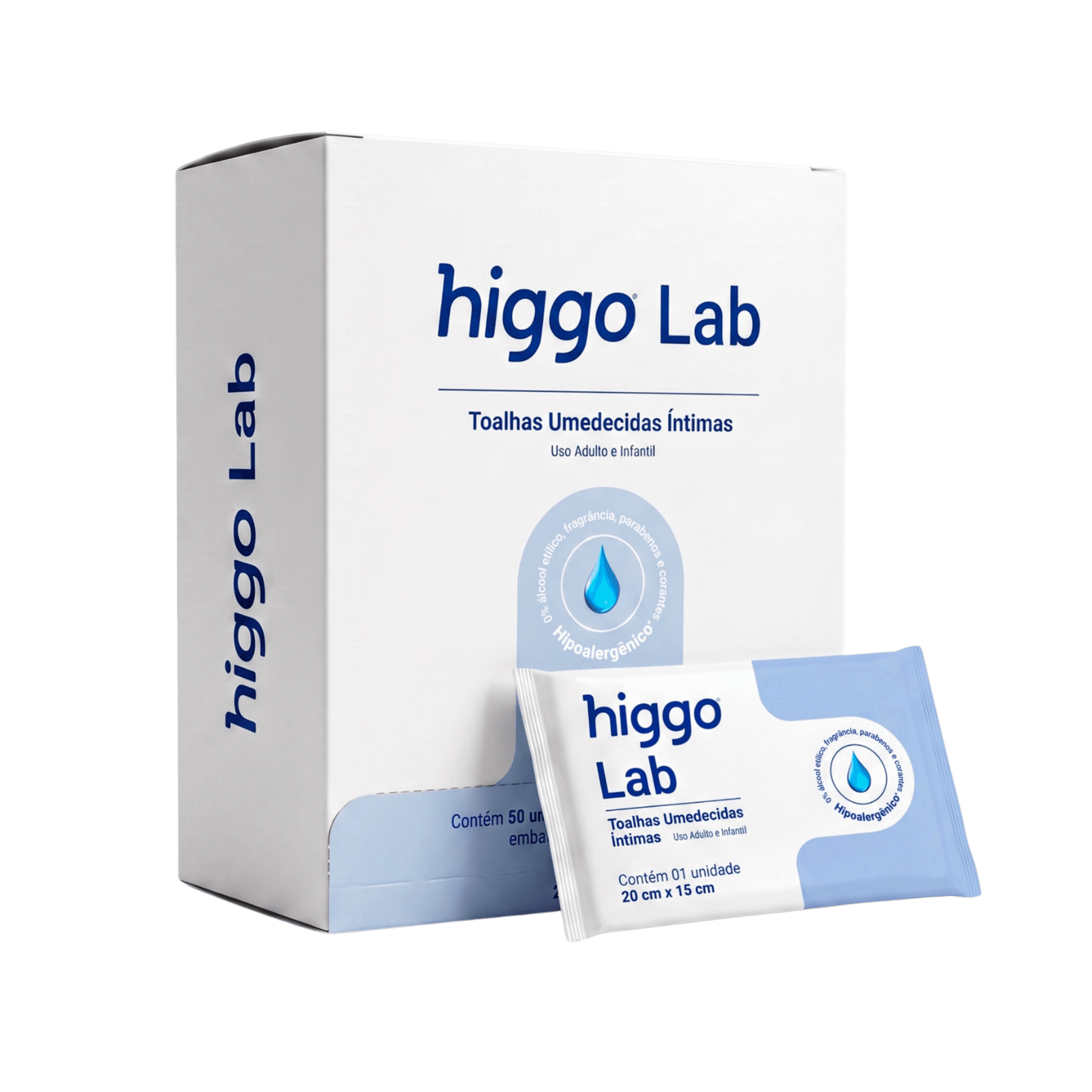 Higgo Lab — Toalhas Íntimas · sachê individual